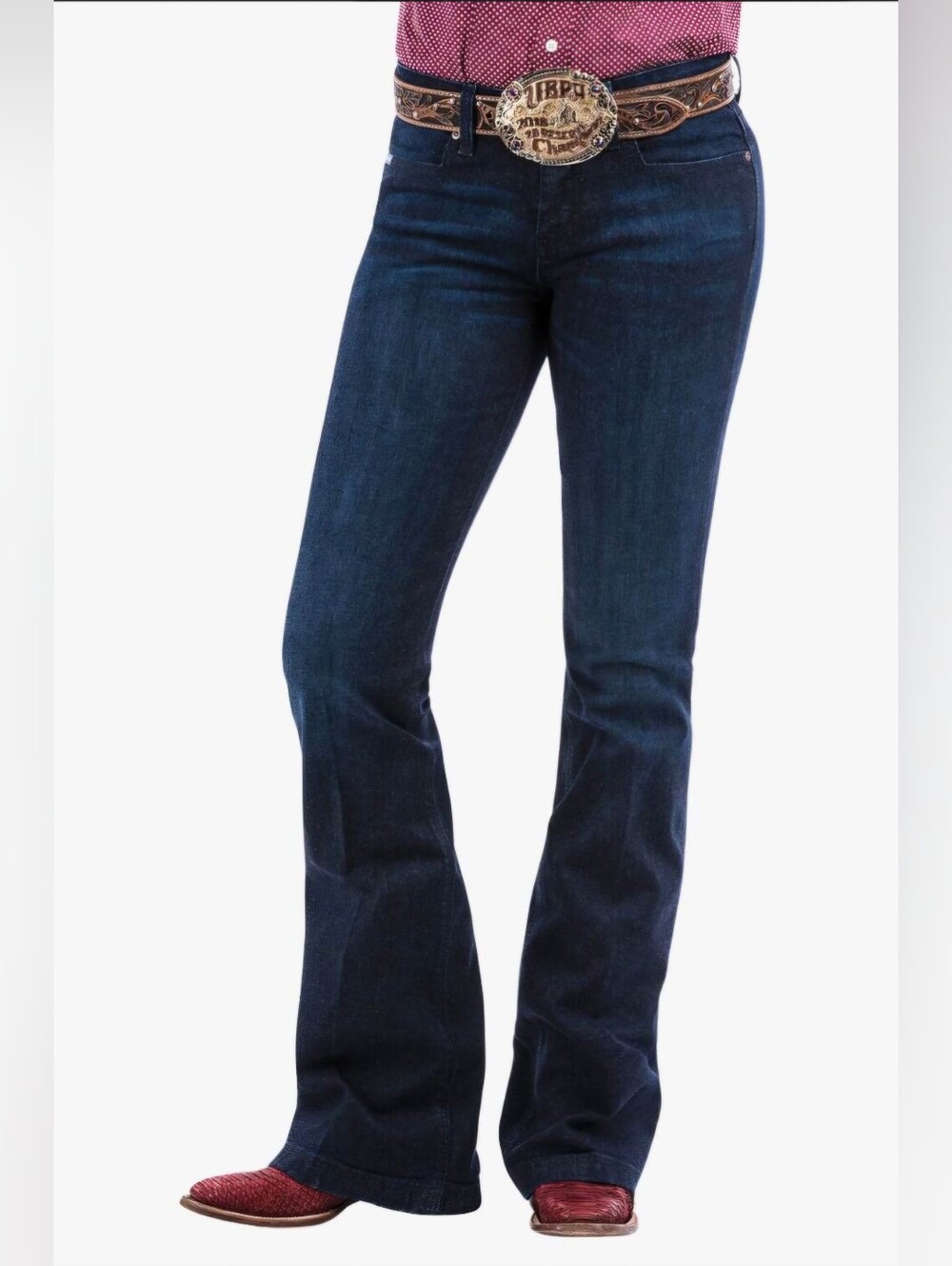 CINCH LYNDEN Slim Trouser Bootcut Mid Rise Western Jeans Dark Wash 30 Long